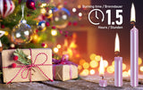 Eika Premium Christmas Tree Candles - Set of 20 Traditional Christmas Wax Candles for Pyramids, Carousels & Chimes - Made in Europe - Lilac Metallic