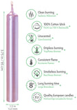 Eika Premium Christmas Tree Candles - Set of 20 Traditional Christmas Wax Candles for Pyramids, Carousels & Chimes - Made in Europe - Lilac Metallic
