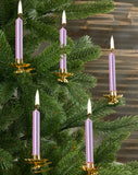 Eika Premium Christmas Tree Candles - Set of 20 Traditional Christmas Wax Candles for Pyramids, Carousels & Chimes - Made in Europe - Lilac Metallic