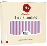 Eika Premium Christmas Tree Candles - Set of 20 Traditional Christmas Wax Candles for Pyramids, Carousels & Chimes - Made in Europe - Lilac Metallic