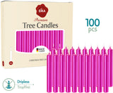 Eika Premium Christmas Tree Candles - Set of 20 Traditional Christmas Wax Candles for Pyramids, Carousels & Chimes - Made in Europe - Pink Metallic