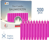 BRUBAKER Tree Candles - Pack of 20 - Pink - 3¾ x ½ Inches - Made in Europe - Christmas Wax Candles for Pyramids, Carousels & Chimes