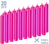 BRUBAKER Tree Candles - Pack of 20 - Pink - 3¾ x ½ Inches - Made in Europe - Christmas Wax Candles for Pyramids, Carousels & Chimes