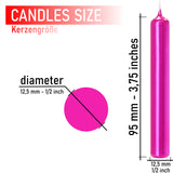 BRUBAKER Tree Candles - Pack of 20 - Pink - 3¾ x ½ Inches - Made in Europe - Christmas Wax Candles for Pyramids, Carousels & Chimes