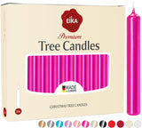 Eika Premium Christmas Tree Candles - Set of 20 Traditional Christmas Wax Candles for Pyramids, Carousels & Chimes - Made in Europe - Pink Metallic