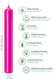Eika Premium Christmas Tree Candles - Set of 20 Traditional Christmas Wax Candles for Pyramids, Carousels & Chimes - Made in Europe - Pink Metallic