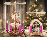 Eika Premium Christmas Tree Candles - Set of 20 Traditional Christmas Wax Candles for Pyramids, Carousels & Chimes - Made in Europe - Pink Metallic