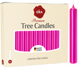 Eika Premium Christmas Tree Candles - Set of 20 Traditional Christmas Wax Candles for Pyramids, Carousels & Chimes - Made in Europe - Pink Metallic