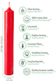 Eika Premium Christmas Tree Candles - Set of 20 Traditional Christmas Wax Candles for Pyramids, Carousels & Chimes - Made in Europe - Solid Colored - Red