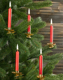 Eika Premium Christmas Tree Candles - Set of 20 Traditional Christmas Wax Candles for Pyramids, Carousels & Chimes - Made in Europe - Solid Colored - Red