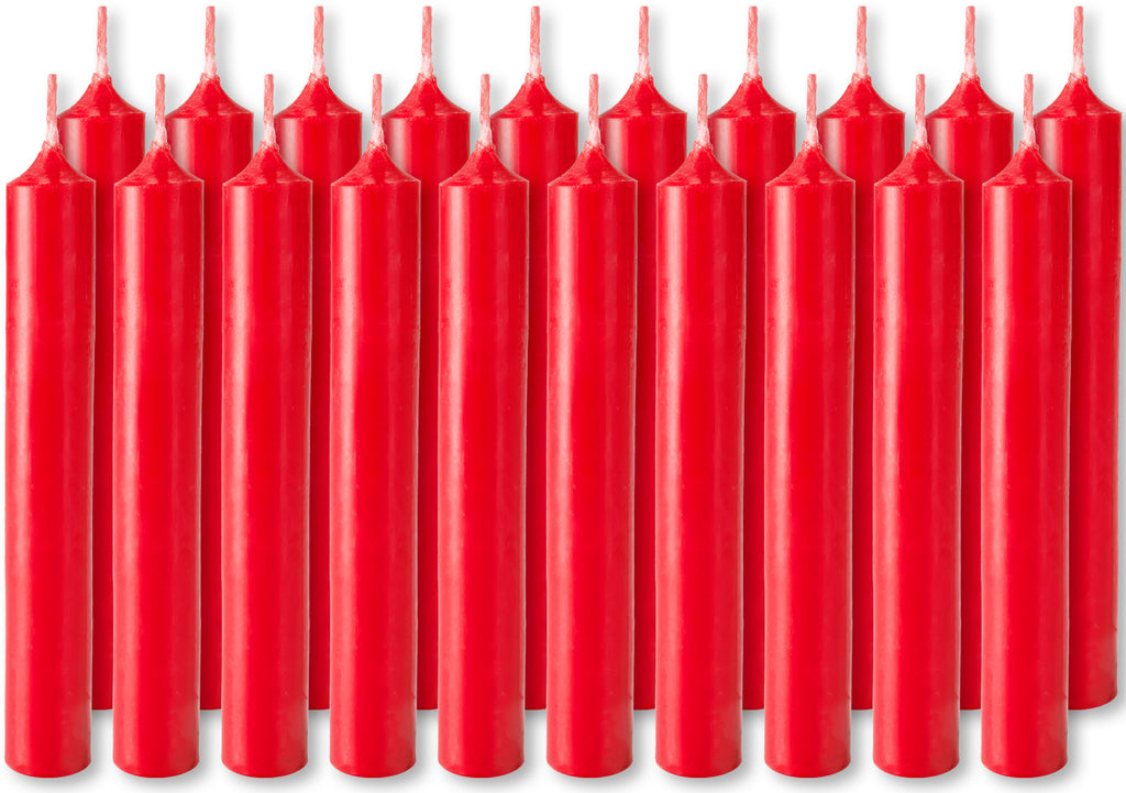 BRUBAKER Mini Taper Candles 20 pcs - Red - 3.75 x 0.5 Inches Unscented Candles for Rituals, Spells, Witchcraft, Wedding, Home Decor and Party