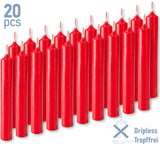 BRUBAKER Mini Taper Candles 20 pcs - Red - 3.75 x 0.5 Inches Unscented Candles for Rituals, Spells, Witchcraft, Wedding, Home Decor and Party