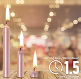 BRUBAKER Mini Taper Candles 20 pcs - Rosé Gold - 3.75 x 0.5 Inches Unscented Candles for Rituals, Spells, Witchcraft, Wedding, Home Decor and Party