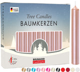 BRUBAKER Tree Candles - Pack of 20 - Rose Gold - 3¾ x ½ Inches - Made in Europe - Christmas Wax Candles for Pyramids, Carousels & Chimes