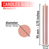 BRUBAKER Tree Candles - Pack of 20 - Rose Gold - 3¾ x ½ Inches - Made in Europe - Christmas Wax Candles for Pyramids, Carousels & Chimes
