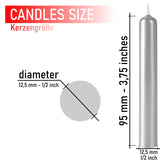 BRUBAKER Mini Taper Candles 20 pcs - Silver - 3.75 x 0.5 Inches Unscented Candles for Rituals, Spells, Witchcraft, Wedding, Home Decor and Party