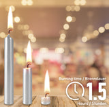 BRUBAKER Mini Taper Candles 20 pcs - Silver - 3.75 x 0.5 Inches Unscented Candles for Rituals, Spells, Witchcraft, Wedding, Home Decor and Party