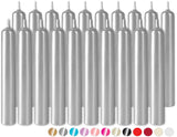 BRUBAKER Mini Taper Candles 20 pcs - Silver - 3.75 x 0.5 Inches Unscented Candles for Rituals, Spells, Witchcraft, Wedding, Home Decor and Party