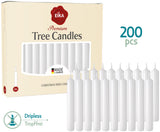 Eika Premium Christmas Tree Candles - Set of 20 Traditional Christmas Wax Candles for Pyramids, Carousels & Chimes - Made in Europe - Solid Colored - White