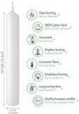 Eika Premium Christmas Tree Candles - Set of 20 Traditional Christmas Wax Candles for Pyramids, Carousels & Chimes - Made in Europe - Solid Colored - White