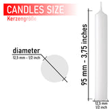 BRUBAKER Mini Taper Candles 20 pcs - White - 3.75 x 0.5 Inches Unscented Candles for Rituals, Spells, Witchcraft, Wedding, Home Decor and Party
