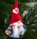 BRUBAKER 6-Piece Set Decoration Heart Gnomes Pendant Made of Wood and Knit - Tree Pendant Christmas - Valentine’s Day Gift Pink Red - Tree Ornament or Heart Decoration in Gift Box
