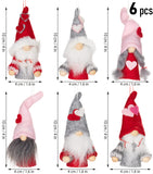 BRUBAKER 6-Piece Set Decoration Heart Gnomes Pendant Made of Wood and Knit - Tree Pendant Christmas - Valentine’s Day Gift Pink Red - Tree Ornament or Heart Decoration in Gift Box