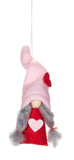 BRUBAKER 6-Piece Set Decoration Heart Gnomes Pendant Made of Wood and Knit - Tree Pendant Christmas - Valentine’s Day Gift Pink Red - Tree Ornament or Heart Decoration in Gift Box