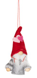 BRUBAKER 6-Piece Set Decoration Heart Gnomes Pendant Made of Wood and Knit - Tree Pendant Christmas - Valentine’s Day Gift Pink Red - Tree Ornament or Heart Decoration in Gift Box