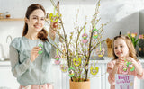 BRUBAKER 24-Pcs. Decorative Easter Pendants - About 2.4 Inches - Easter Eggs, Bunnies and Chickens Deco Hanger - Wooden Deco for DIY Crafting Easter Parties or Spring Decorations