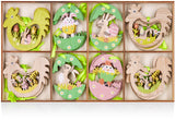 BRUBAKER 24-Pcs. Decorative Easter Pendants - About 2.4 Inches - Easter Eggs, Bunnies and Chickens Deco Hanger - Wooden Deco for DIY Crafting Easter Parties or Spring Decorations