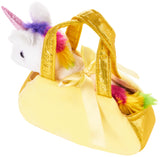 BRUBAKER Rainbow Plush Unicorn in Handbag - 8 Inches - Soft Toy in Bag - Cuddly Toy - Stuffed Animal - Pink