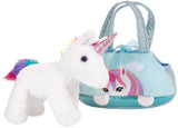 BRUBAKER Rainbow Plush Unicorn in Handbag - 8 Inches - Soft Toy in Bag - Cuddly Toy - Stuffed Animal - Pink