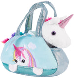 BRUBAKER Rainbow Plush Unicorn in Handbag - 8 Inches - Soft Toy in Bag - Cuddly Toy - Stuffed Animal - Pink