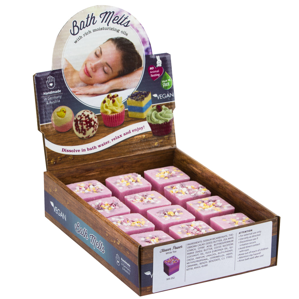 BRUBAKER "Flower Power (White Tea)" Bath Melts 12pcs /Box  - Vegan - Organic - Handmade