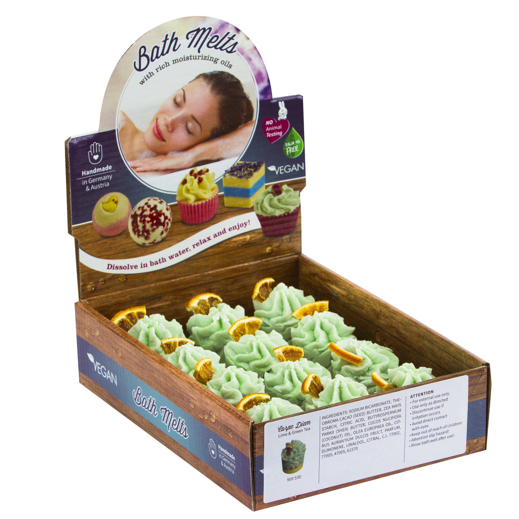 BRUBAKER "Carpe Diem (Lime & Green Tea)" Bath Melts 12pcs /Box  - Vegan - Organic - Handmade