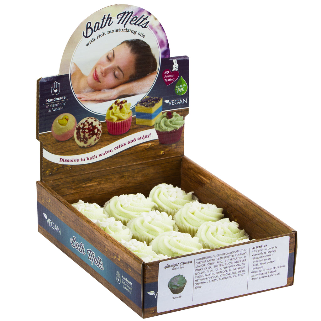 BRUBAKER "Starlight Express (White Tea)" Bath Melts 12pcs /Box  - Vegan - Organic - Handmade