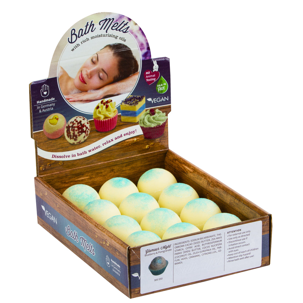BRUBAKER "Glamour Night (Blueberry & Pomegranate) " Bath Melts 12pcs /Box - Vegan - Organic - Handmade