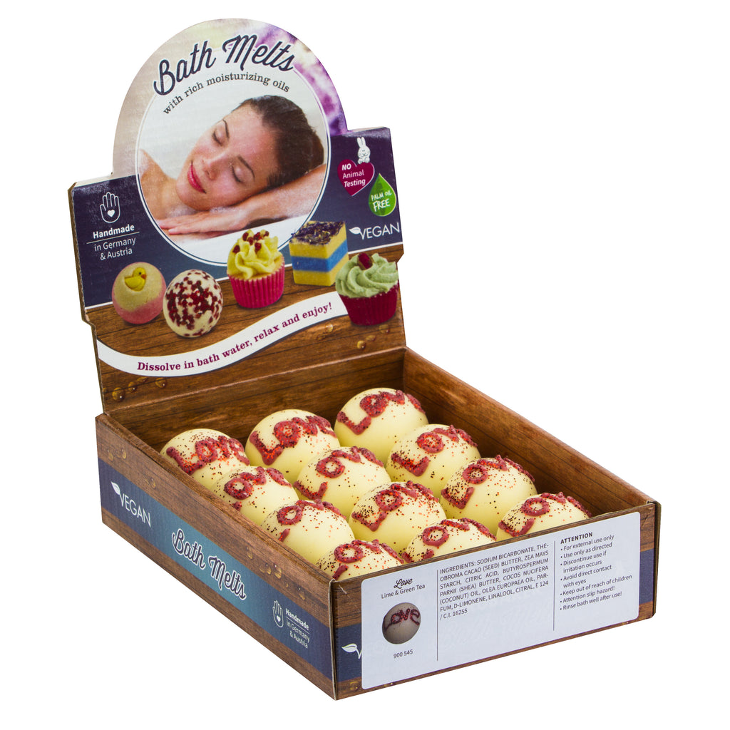 BRUBAKER "Love (Lime & Green Tea)" Bath Melts 12pcs /Box  - Vegan - Organic - Handmade