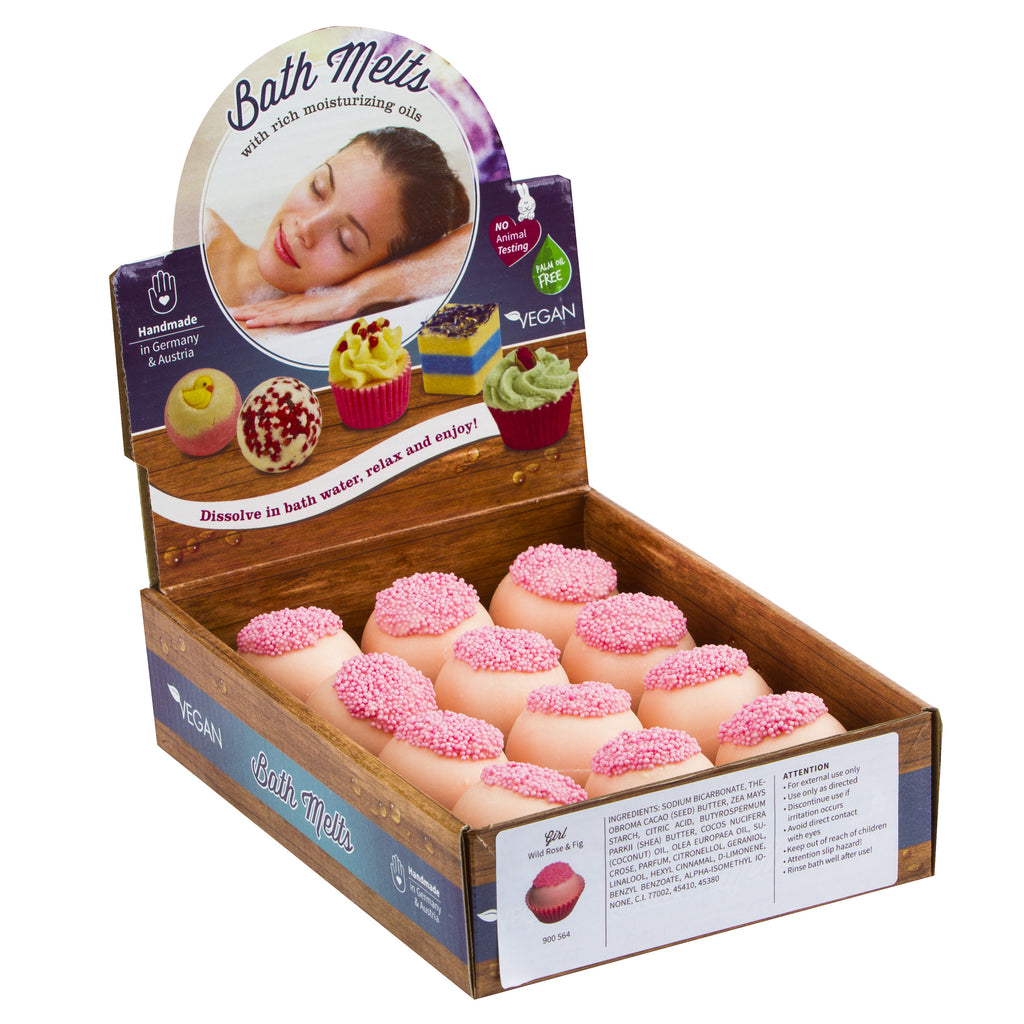 BRUBAKER "Girl (Wild Rose & Fig)" Bath Melts 12pcs /Box  - Vegan - Organic - Handmade