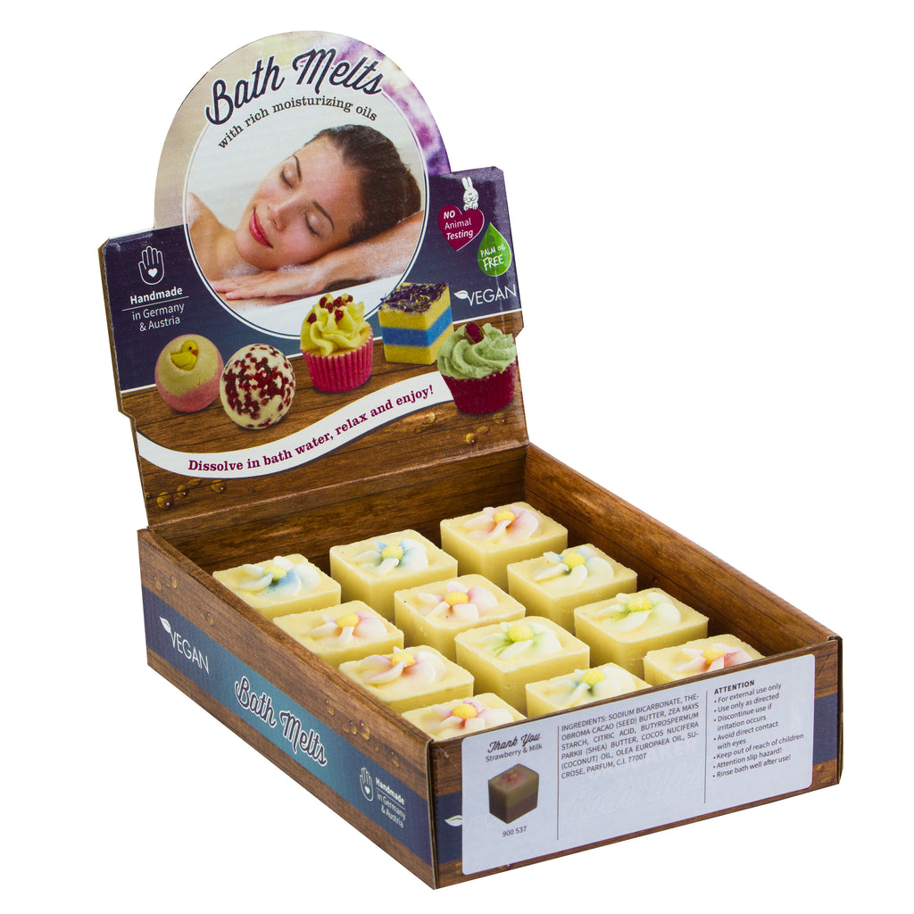 BRUBAKER "Thank You (Strawberry & Milk)" Bath Melts 12pcs /Box  - Vegan - Organic - Handmade