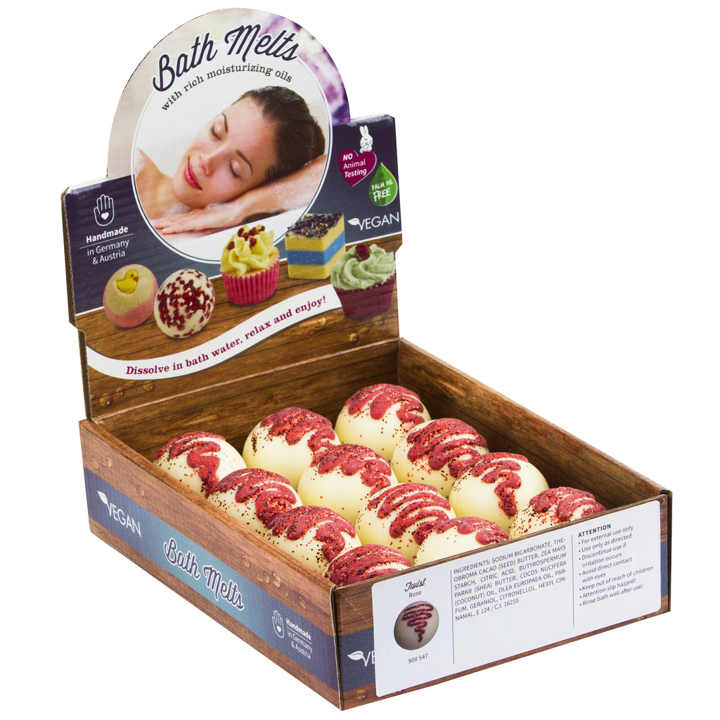 BRUBAKER "Twist (Rose)" Bath Melts 12pcs /Box  - Vegan - Organic - Handmade
