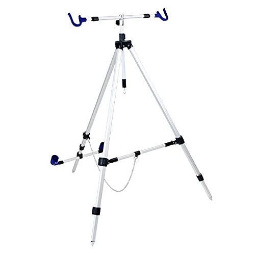 BRUBAKER Aluminum 3-Leg Beachpod for Fishing Rods - Sturdy Beach Pod with Extra-Long Extendable Legs and Rod Holder - Du