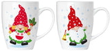 BRUBAKER Coffee Mugs Merry Christmas Elves with Greeting Card - Christmas Elf Mugs - Dwarves Gnomes - 10 oz Holiday Mug