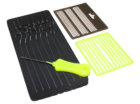 FISH-XPRO Carp Starter Kit with 8 Pre-tied Rigs - Complete Carp Fishing Set for Enthusiasts, Baitrunner Reel, Rod, Tackl