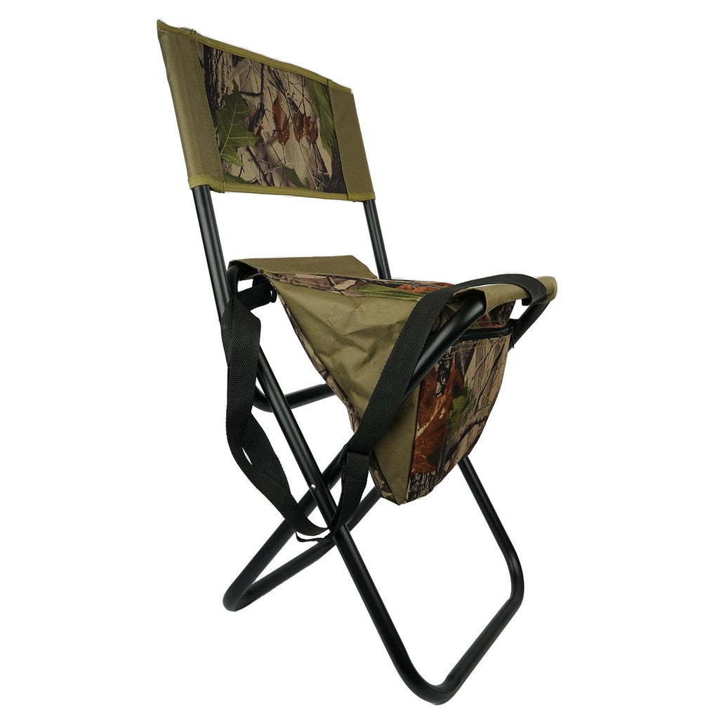 BRUBAKER Outdoor Folding Chair with Bag and Backrest - Comfortable and Portable Camping Chair for Fishing, Hunting, Hiki