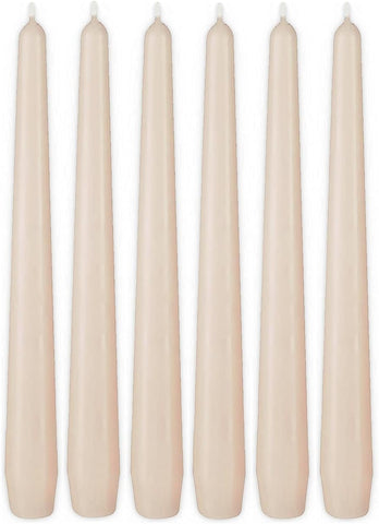Haltons 50 Pack Tapered Dinner Candles Unscented Long Candlesticks, 7 Hour Burn Time Clean Burning (White