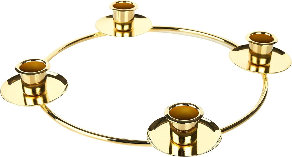 BRUBAKER Advent Wreath - Metal Candle Holder for 4 Candles - 9 Inches Christmas Decoration for Christmas Festival, Home Party and Church Decor