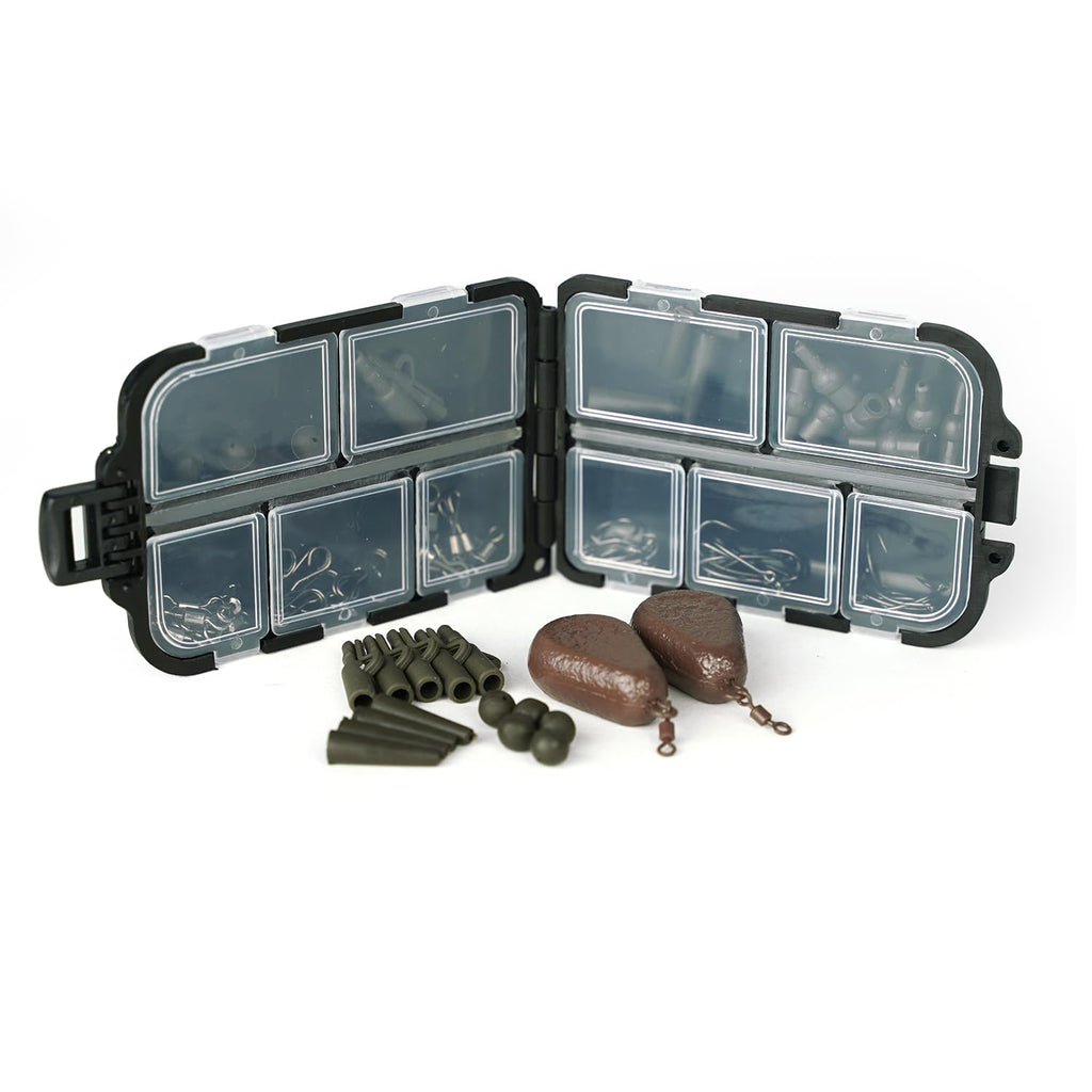 Fish-XPro Carp Fishing Rig and Lead System Starter Kit - 74-Piece Set for Crafting Your Own Rigs and Customizing Lead Sy