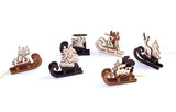 BRUBAKER 24-Pieces Mixed Tree Ornaments Set - Trains, Nutcrackers, Santa Claus & Sleds - Hanging Figurines